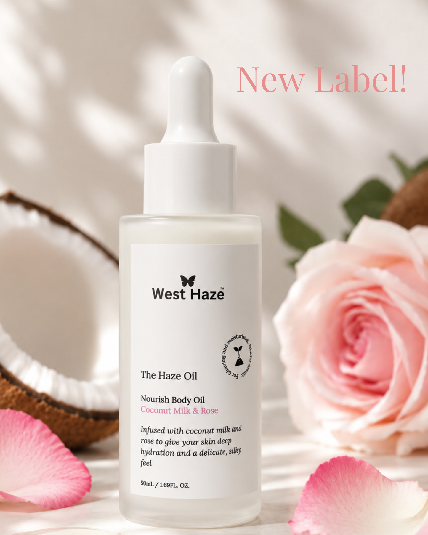 Coconut Milk & Rose Body Oil | Nourish Body Oil (50 ml)