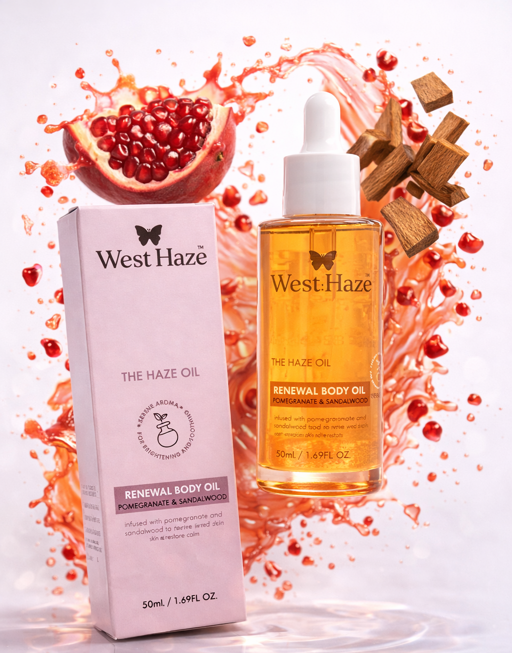 Pomegranate & Sandalwood Body Oil | Renewal Body Oil (50ml)