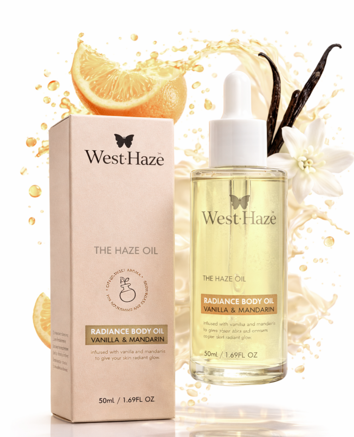 Vanilla & Mandarin Body oil| Radiance Body Oil (50ml)