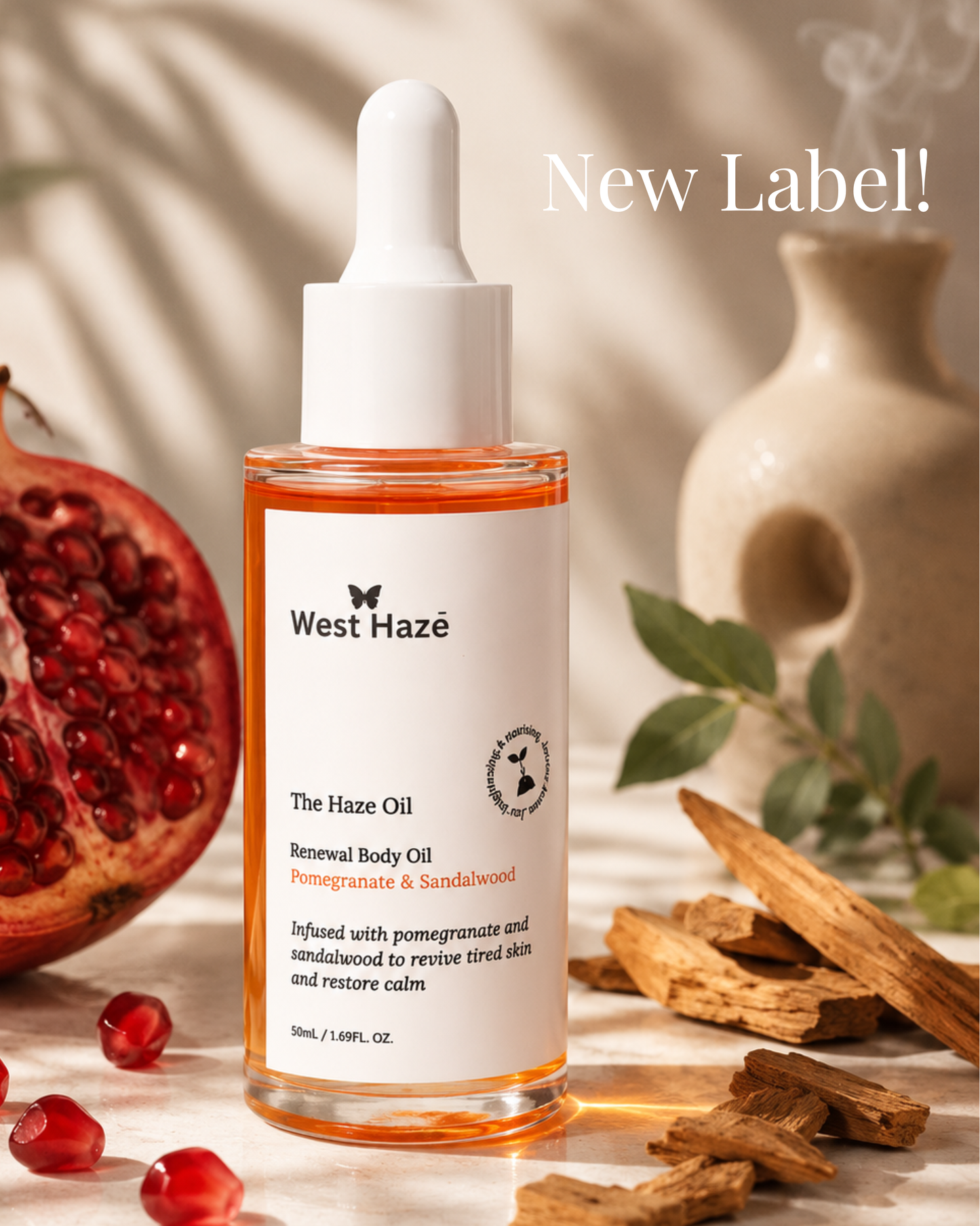 Pomegranate & Sandalwood Body Oil | Renewal Body Oil (50 ml)